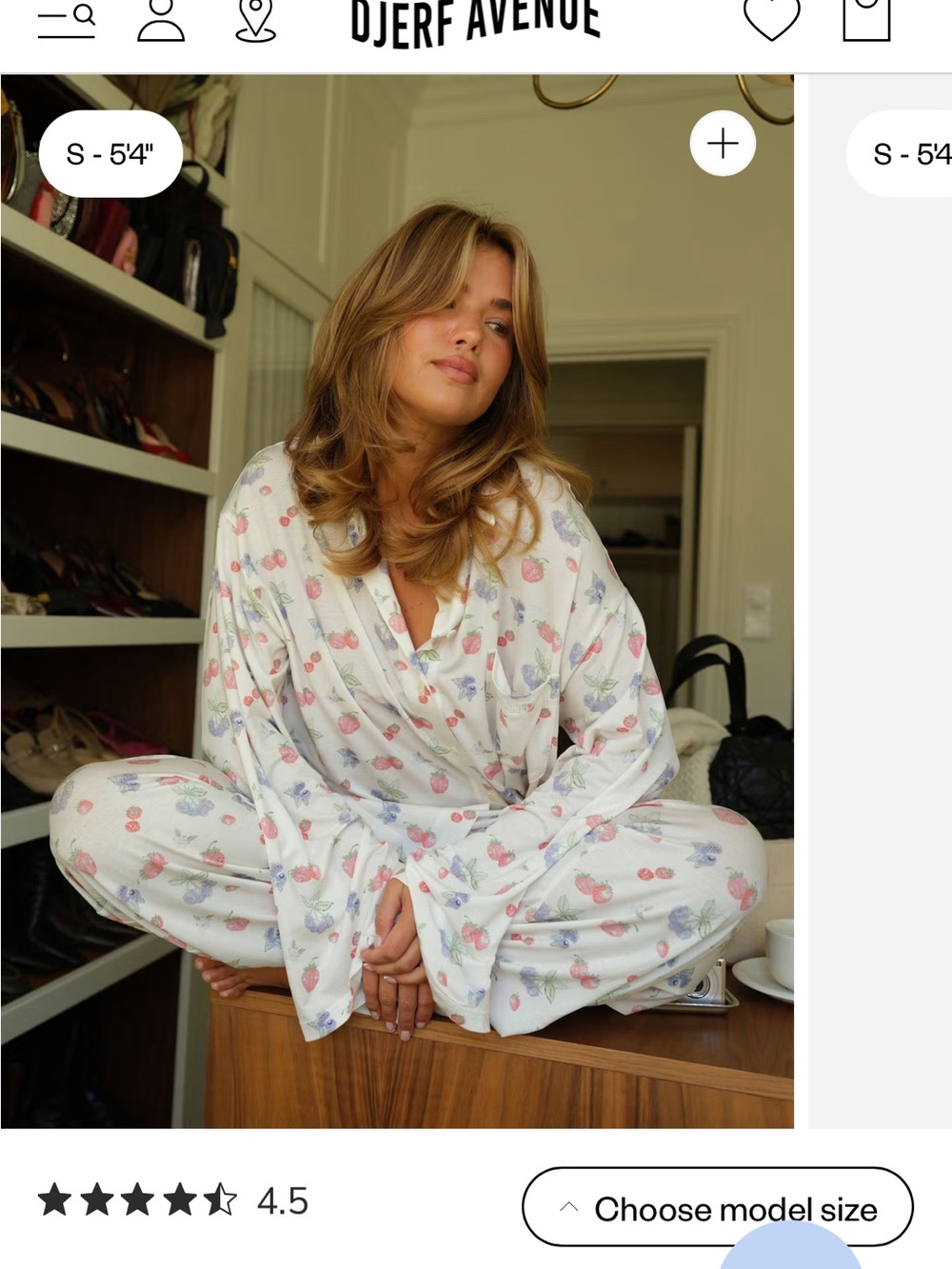 Djerf Avenue White Floral Cotton Pajama Top with Pink & Blue Motif - Picture 2 of 15